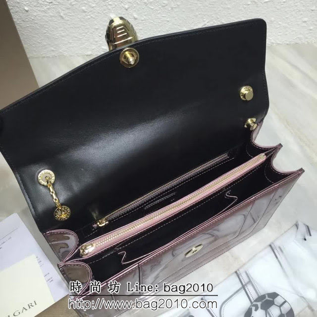 BVLGARI寶格麗 專櫃新品 升級版牛漆皮 雙層蛇頭包 鏈條單肩斜挎包 B35106 FYD1386